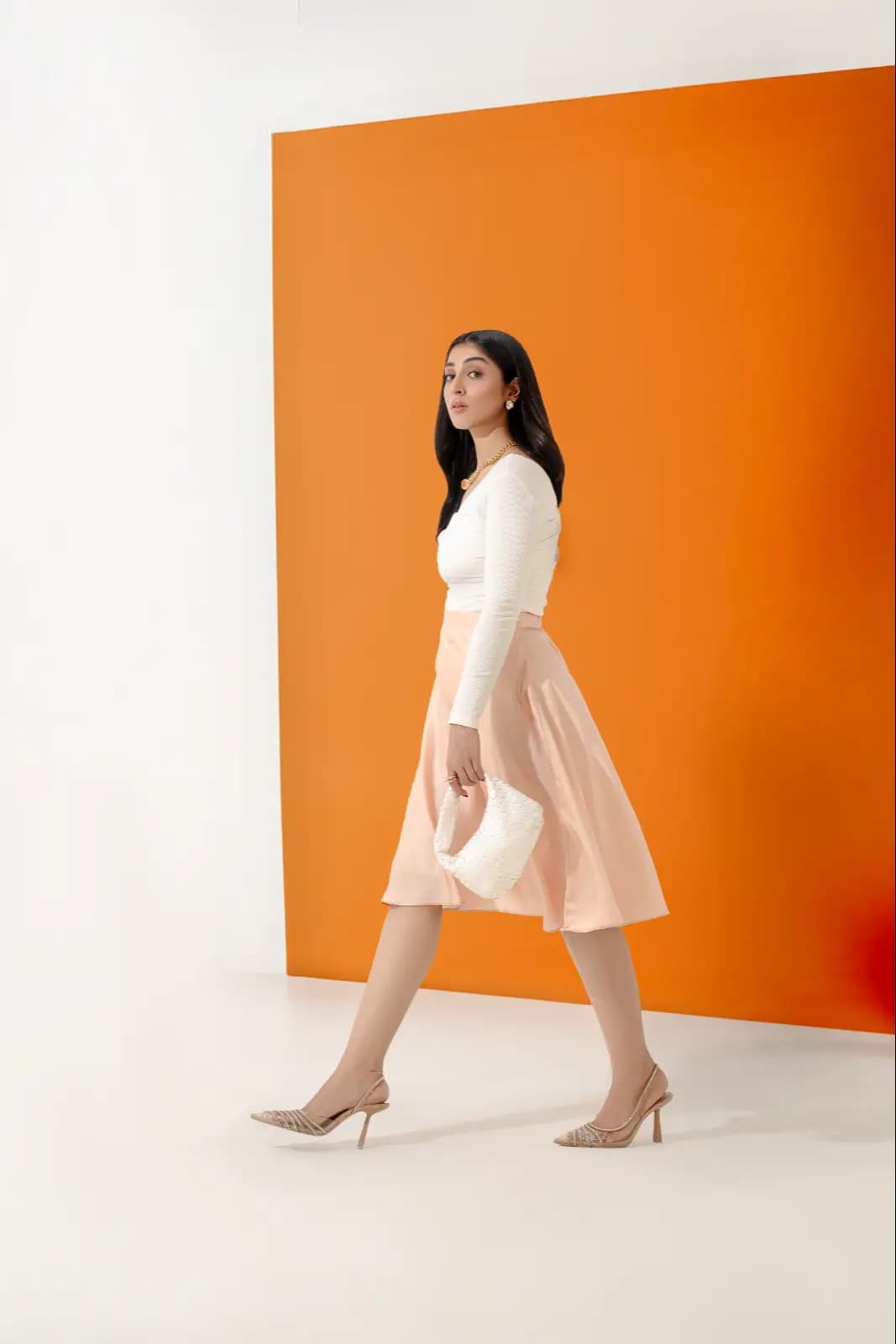 Pastel Pink Midi Skirt